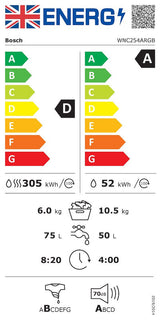 Bosch Series 8 WNC254ARGB, Washer dryer