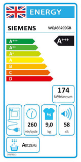 Siemens iQ 700 WQ46B2C9GB, heat pump dryer