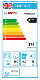Bosch Series 8 WQB246C9GB, Heat pump tumble dryer
