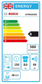 Bosch Series 4 WTN83203GB, Condenser tumble dryer