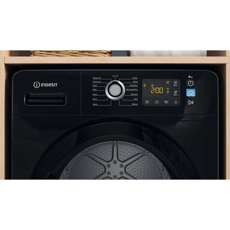 Indesit YT M11 82B X UK Heat Pump Tumble Dryer - 8kg - Black