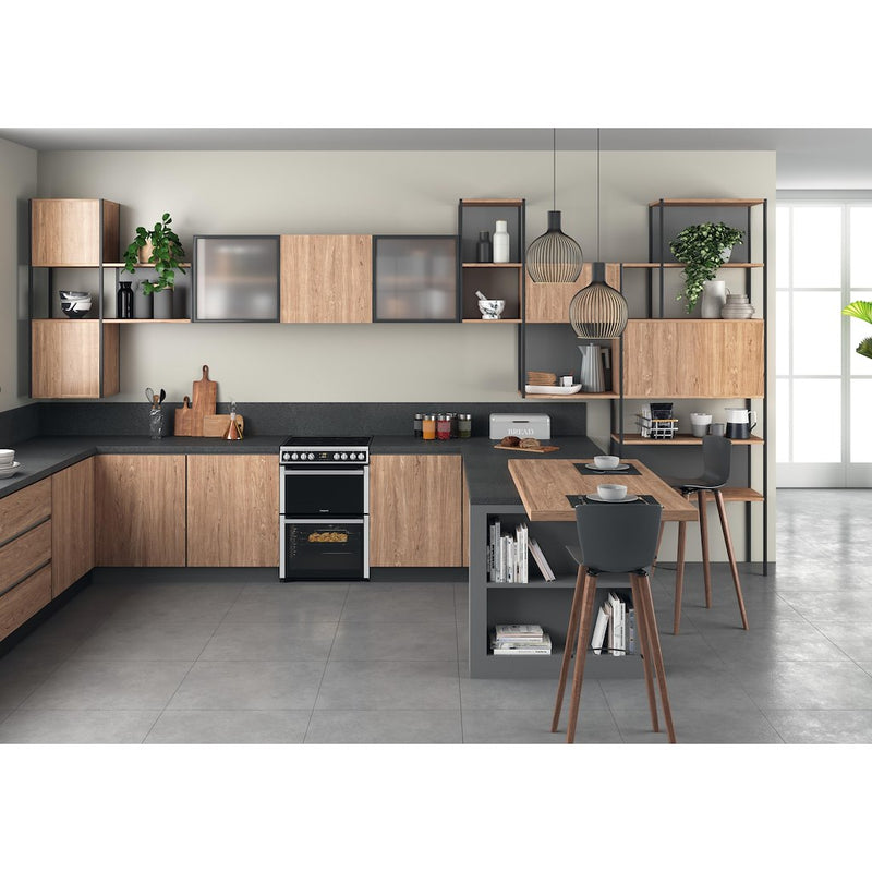 Hotpoint HDM67V8D2CX/UK Electric Double Cooker - Inox