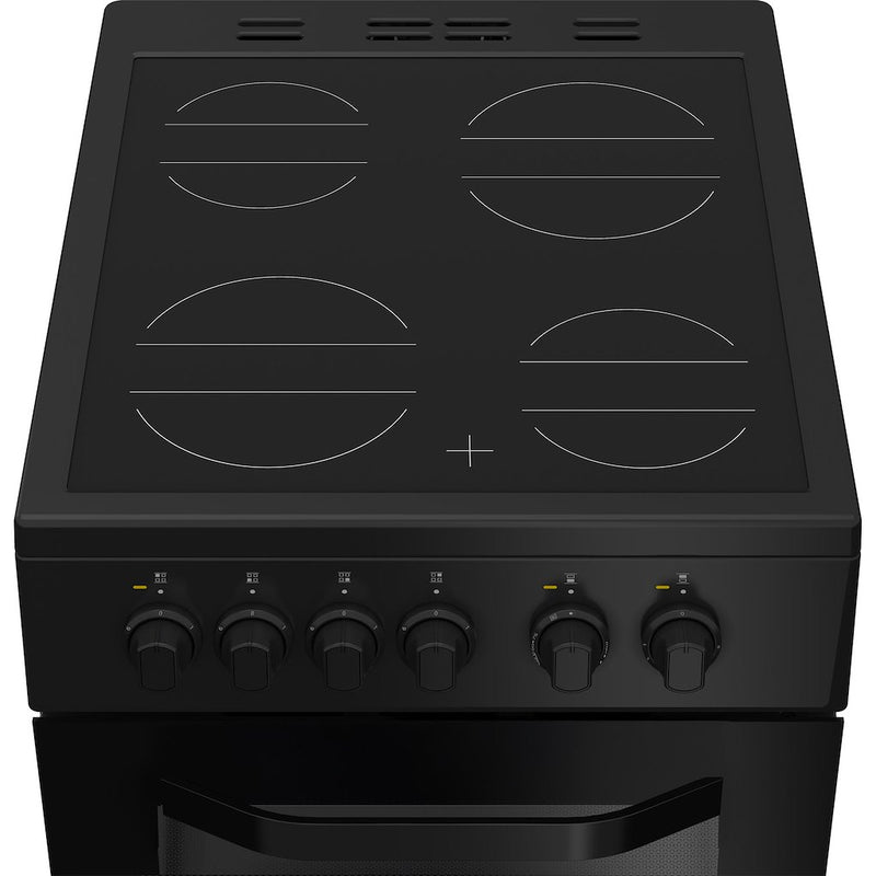 Hotpoint HTE5VCB Freestanding 50cm Electric Cooker with Ceramic Hob - Black