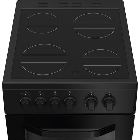 Hotpoint HTE5VCB Freestanding 50cm Electric Cooker with Ceramic Hob - Black