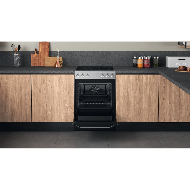 Hotpoint HS67V5KHX Freestanding Electric Cooker - Inox