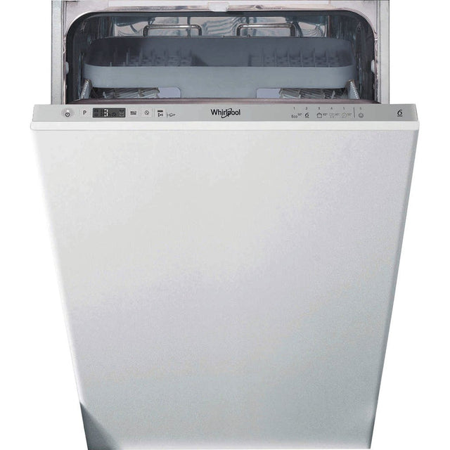 Whirlpool Integrated Dishwasher: in Silver, Slimline - WSIC 3M27 C UK N