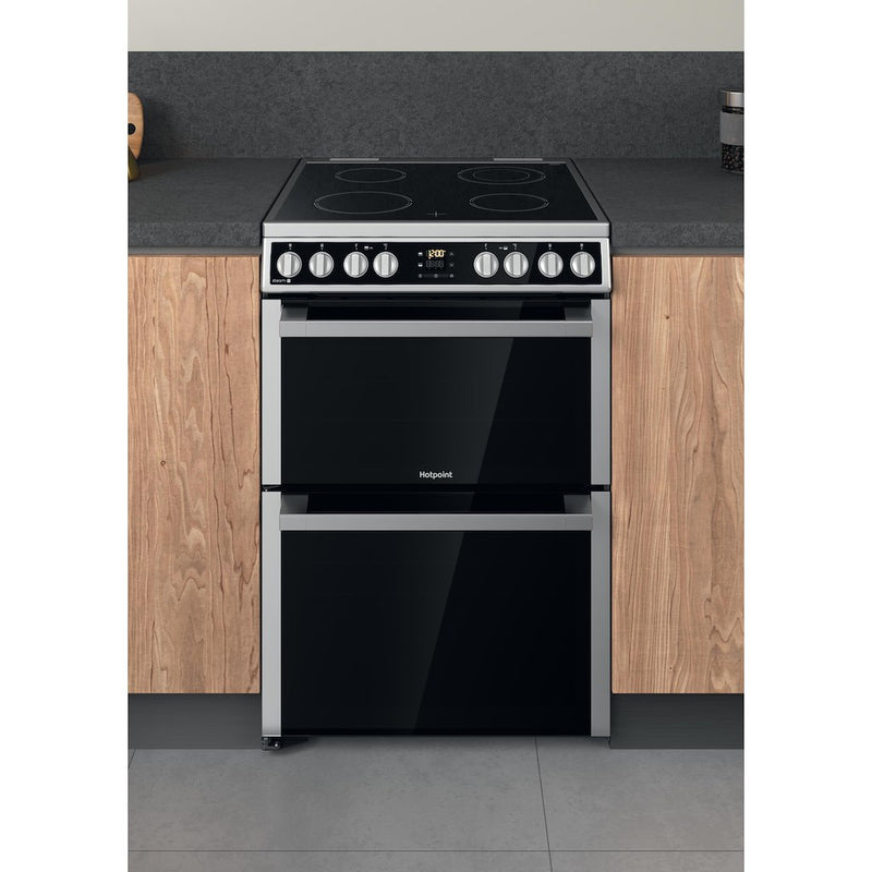 Hotpoint HDM67V8D2CX/UK Electric Double Cooker - Inox
