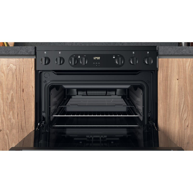 Hotpoint HDM67V9CMB/UK Electric Ceramic Double Cooker - Black