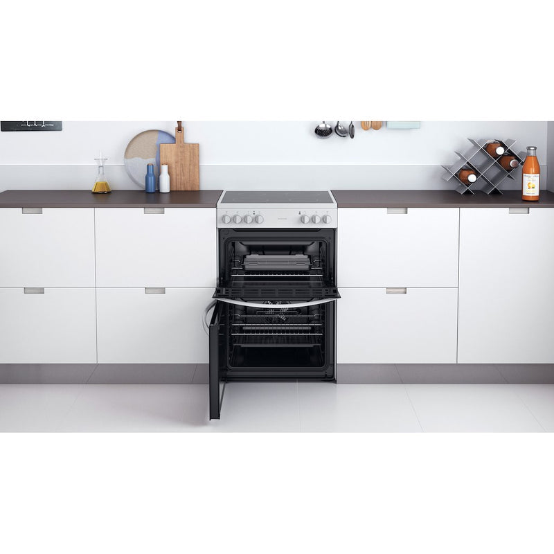 Indesit ID67V9KMW/UK Ceramic Electric Double cooker - White