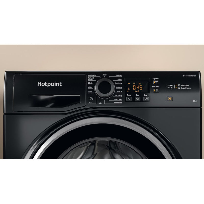 Hotpoint NSWM 864C BS UK N Black 8kg Freestanding Washing Machine