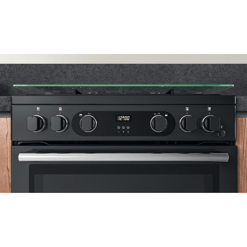 Cannon by Hotpoint CD67G0C2CA/UK Gas Freestanding 60cm Double Oven Cooker - Dark Grey