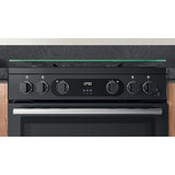 Cannon by Hotpoint CD67G0C2CA/UK Gas Freestanding 60cm Double Oven Cooker - Dark Grey