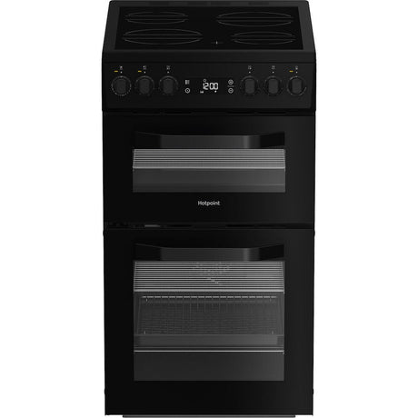 Hotpoint HDE5VDCB 50cm Electric Cooker with Ceramic Hob - Black