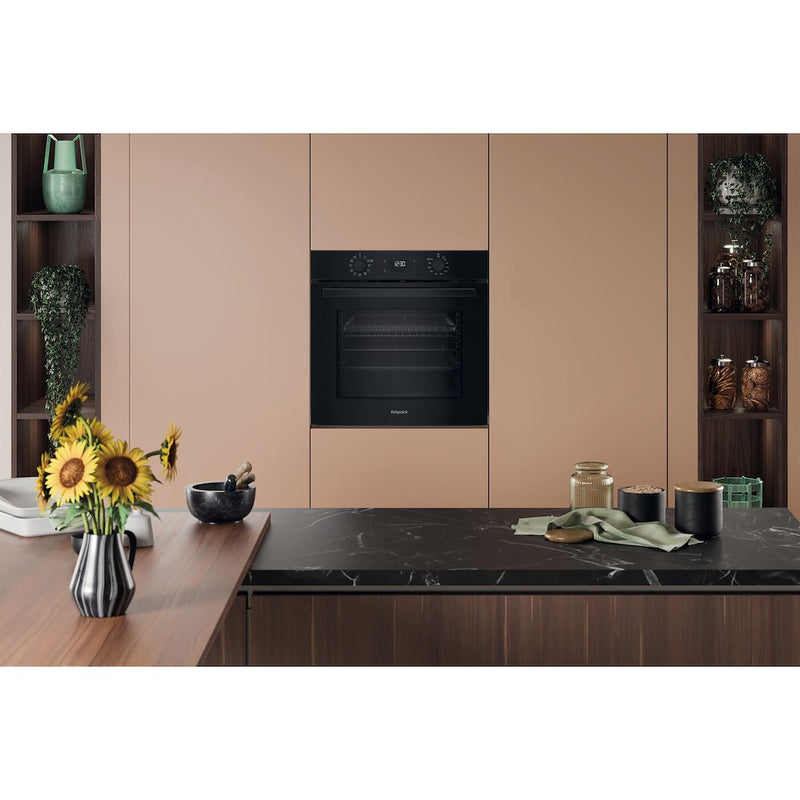 Hotpoint HO458HFBUK Built-In Single Oven - Black