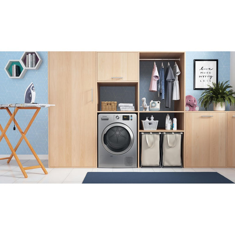 Indesit YT M11 92SS X UK Freestanding 9kg Heat Pump Tumble Dryer - Silver