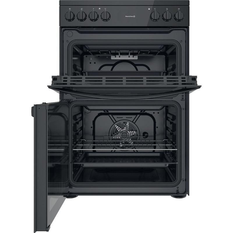 Indesit ID67V9KMB/UK Double Cooker - Black