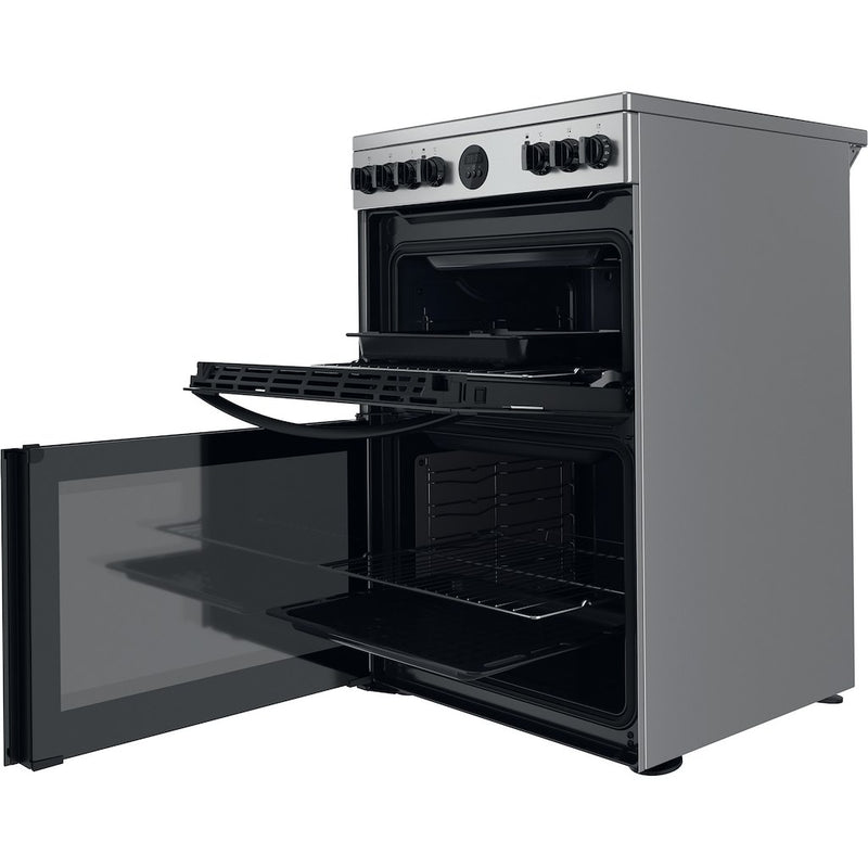 Indesit ID67V9HCX/UK Electric Cooker Double Oven - inox