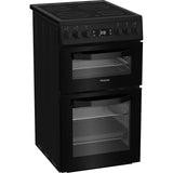 Hotpoint HDE5VDCB 50cm Electric Cooker with Ceramic Hob - Black