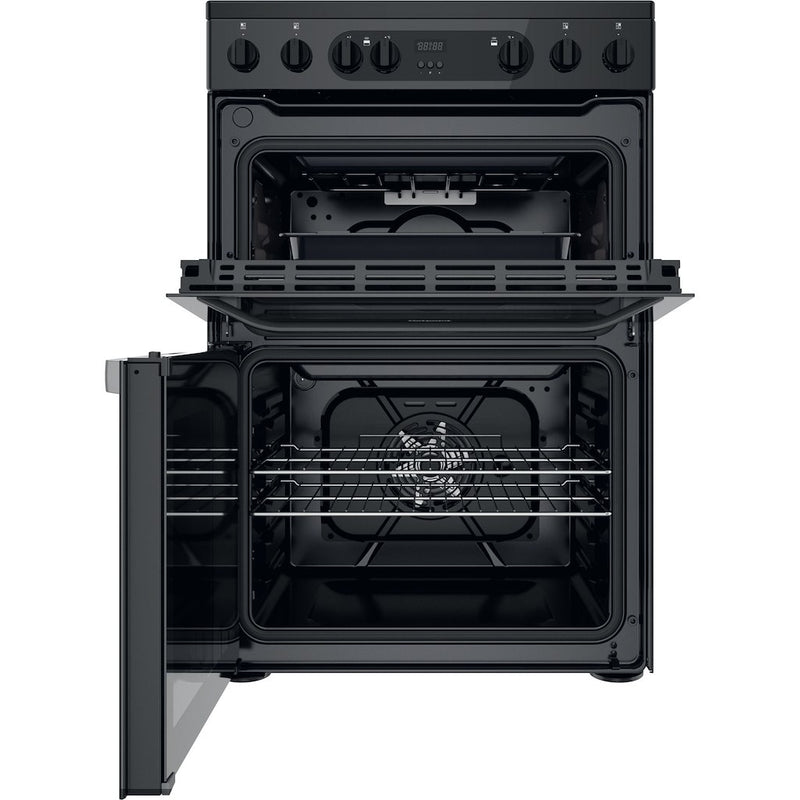 Hotpoint HDM67V9CMB/UK Electric Ceramic Double Cooker - Black