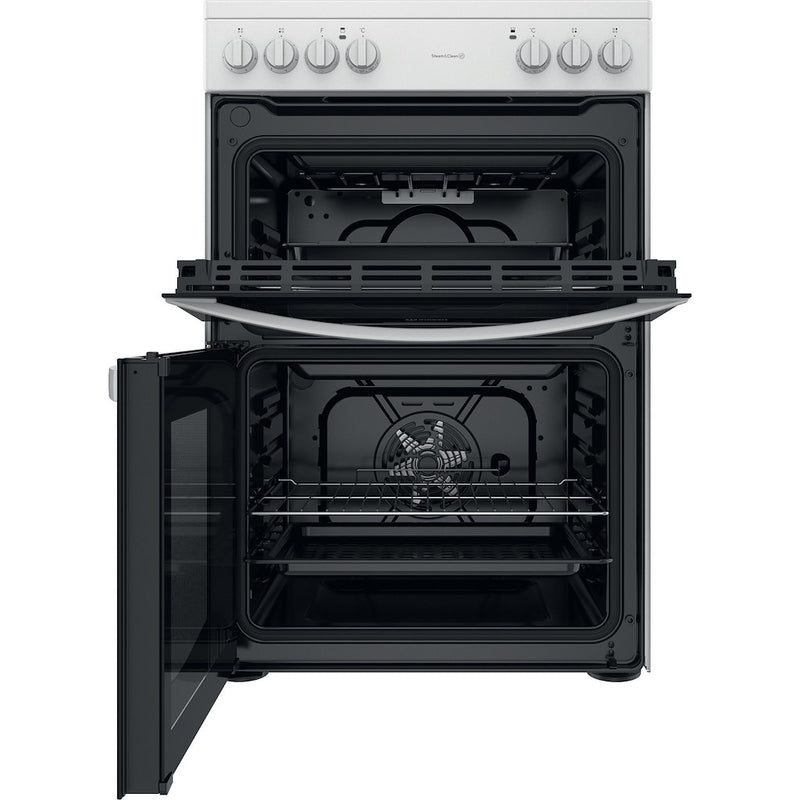 Indesit ID67V9KMW/UK Ceramic Electric Double cooker - White