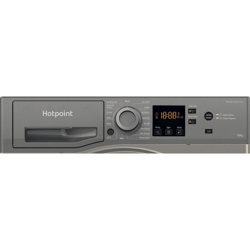 Hotpoint NSWM 1046 GG UK Anti-Stain 10kg 1400rpm Washing Machine - Graphite