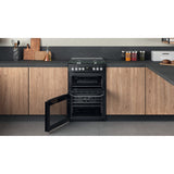 Hotpoint HDM67G9C2CB/UK Duel Fuel Double Cooker - Black