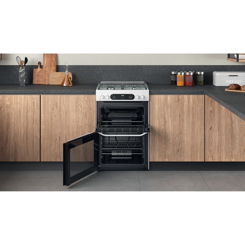 Hotpoint HDM67G0CCW/UK Double Cooker - White