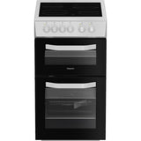 Hotpoint HTE5VCW 50cm Electric Cooker with Ceramic Hob - White