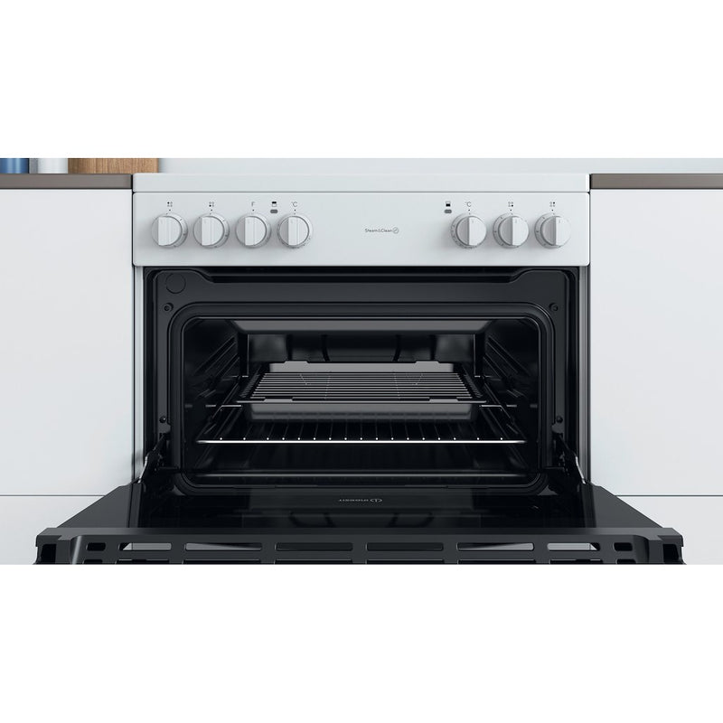Indesit ID67V9KMW/UK Ceramic Electric Double cooker - White