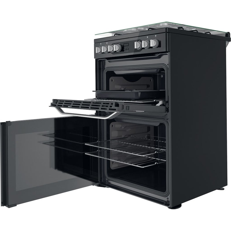 Hotpoint HDM67G9C2CB/UK Duel Fuel Double Cooker - Black