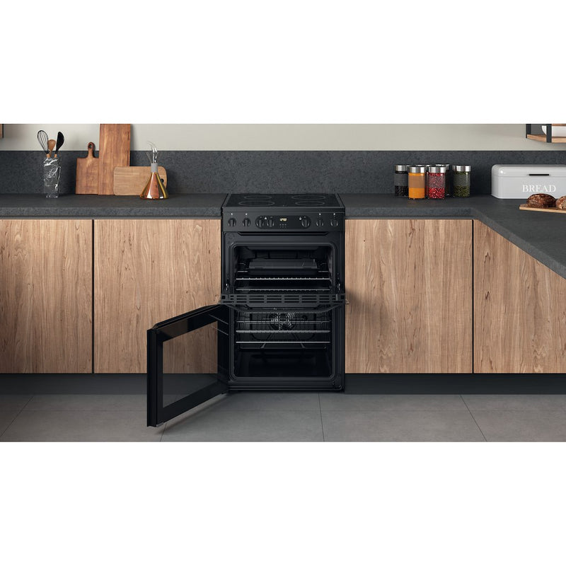 Hotpoint HDM67V9CMB/UK Electric Ceramic Double Cooker - Black