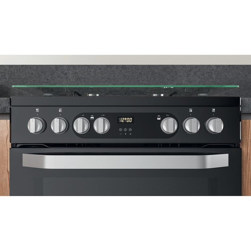 Hotpoint HDM67G9C2CB/UK Duel Fuel Double Cooker - Black