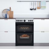 Indesit ID67V9HCX/UK Electric Cooker Double Oven - inox