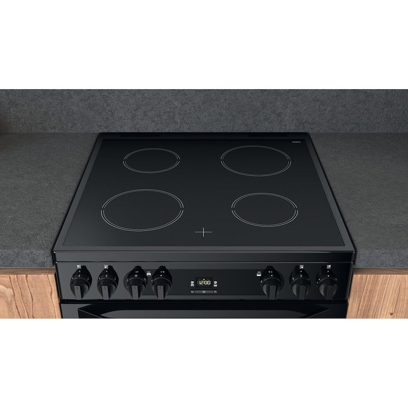 Hotpoint HDM67V92HCB/UK Electric Ceramic Double cooker - Black