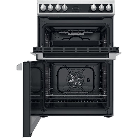 Hotpoint HDT67V9H2CX/UK Double 60cm Electric Cooker - Inox