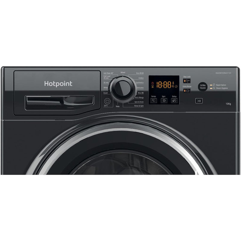 Hotpoint NSWM 1046 BS UK Anti-Stain 10kg 1400rpm Washing Machine - Black
