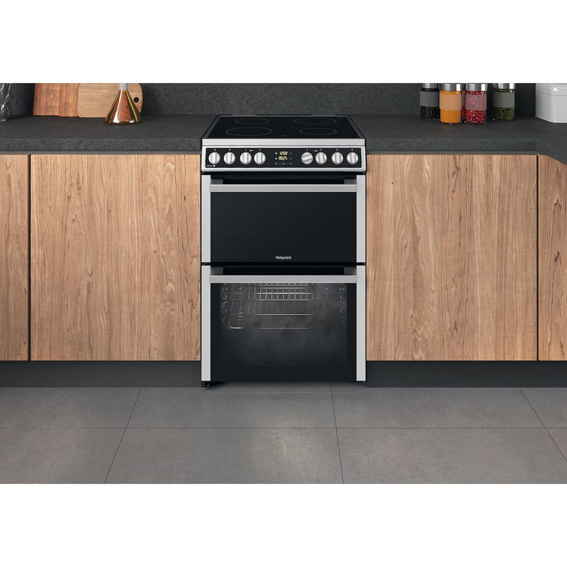 Hotpoint HDM67V8D2CX/UK Electric Double Cooker - Inox