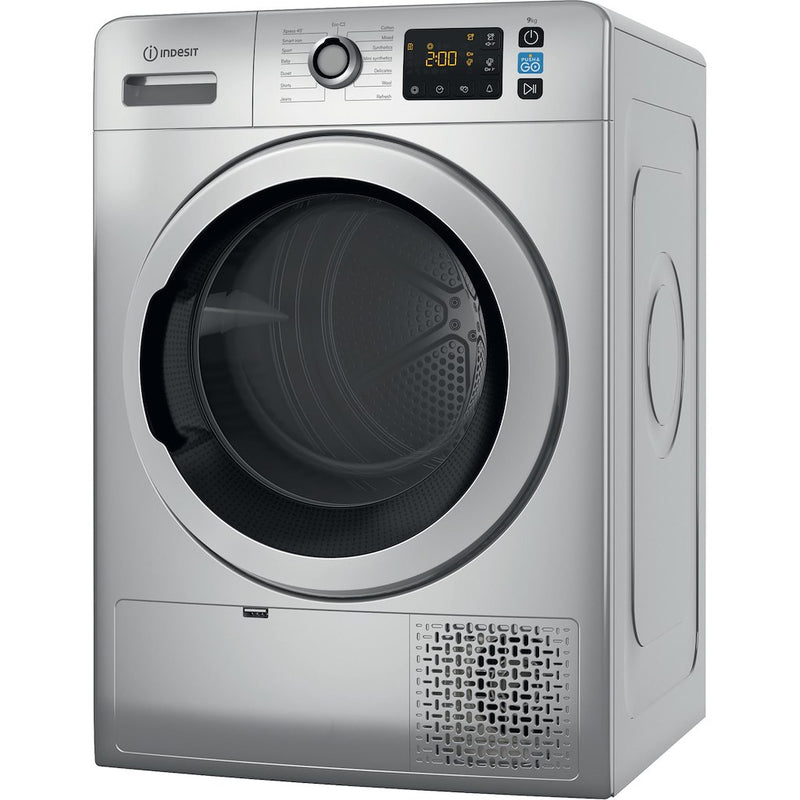 Indesit YT M11 92SS X UK Freestanding 9kg Heat Pump Tumble Dryer - Silver