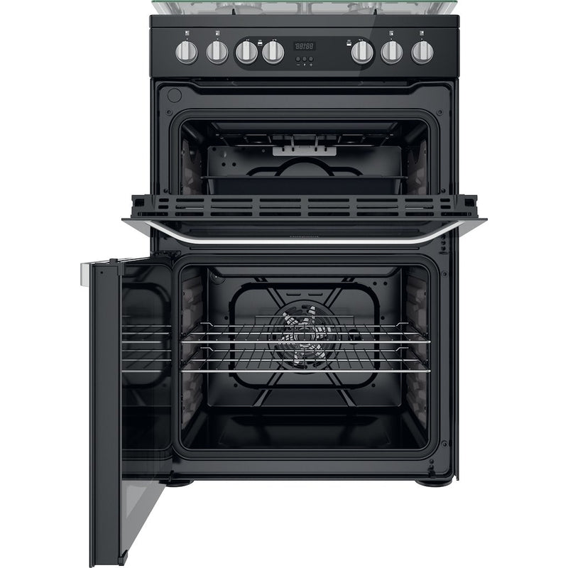 Hotpoint HDM67G9C2CB/UK Duel Fuel Double Cooker - Black