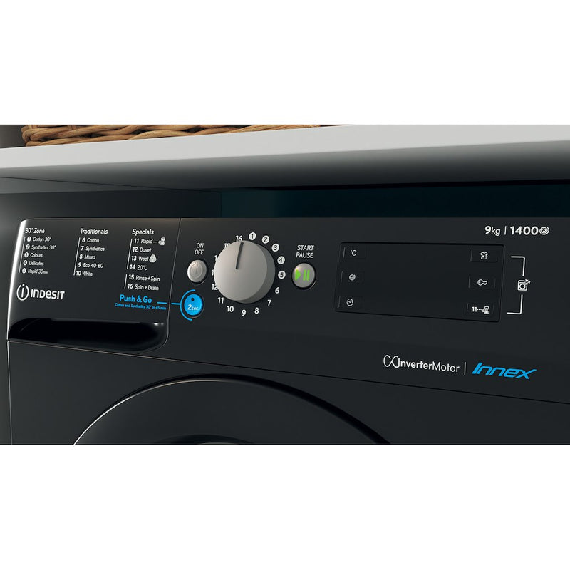 Indesit BWE91496XKUKN 9kg Washing Machine - Black