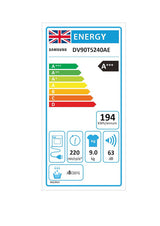 Samsung Series 5+ DV90T5240AE/S1 9kg Heat Pump Tumble Dryer